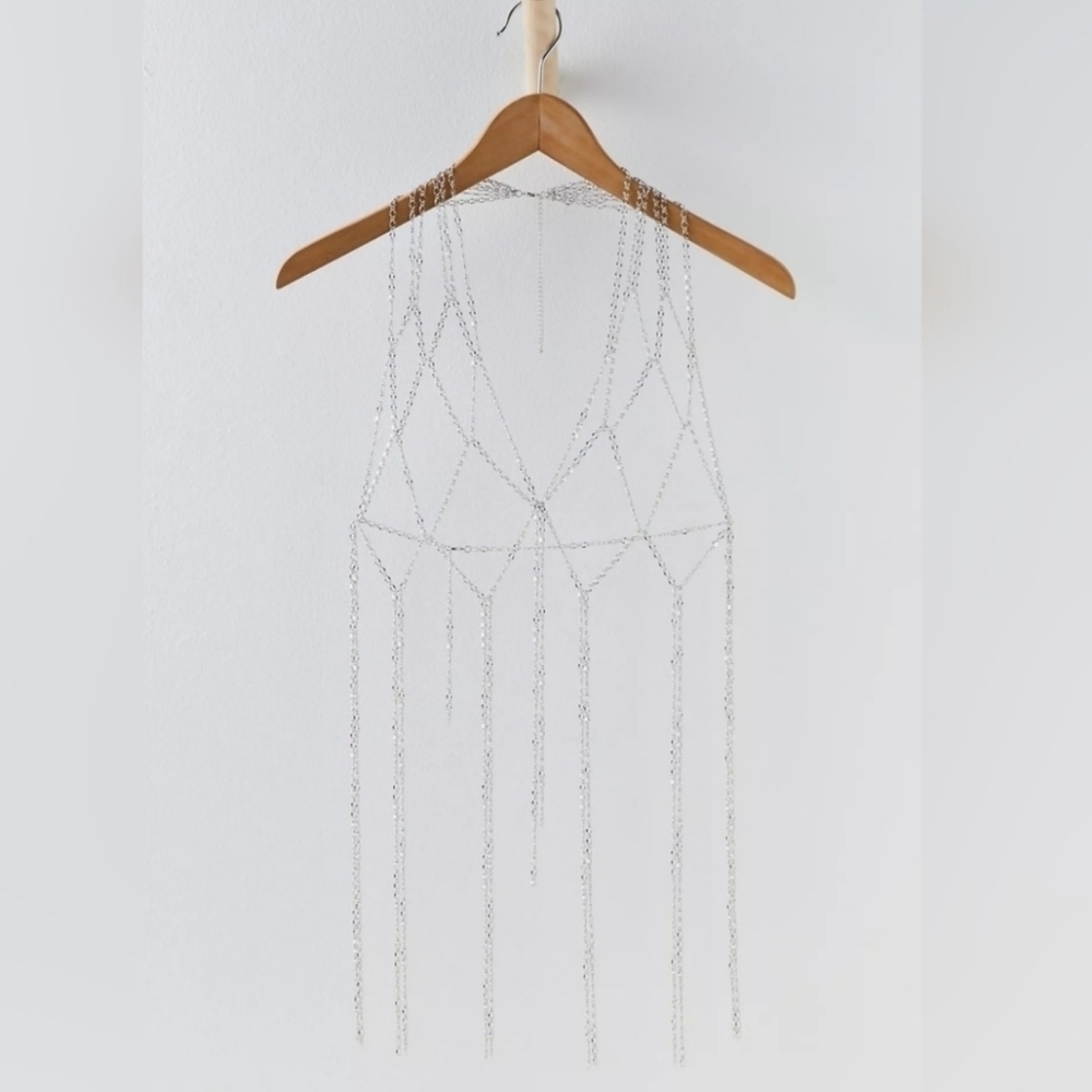 NWT Free People Breakaway Body Chain Silver - Picture 4 of 8